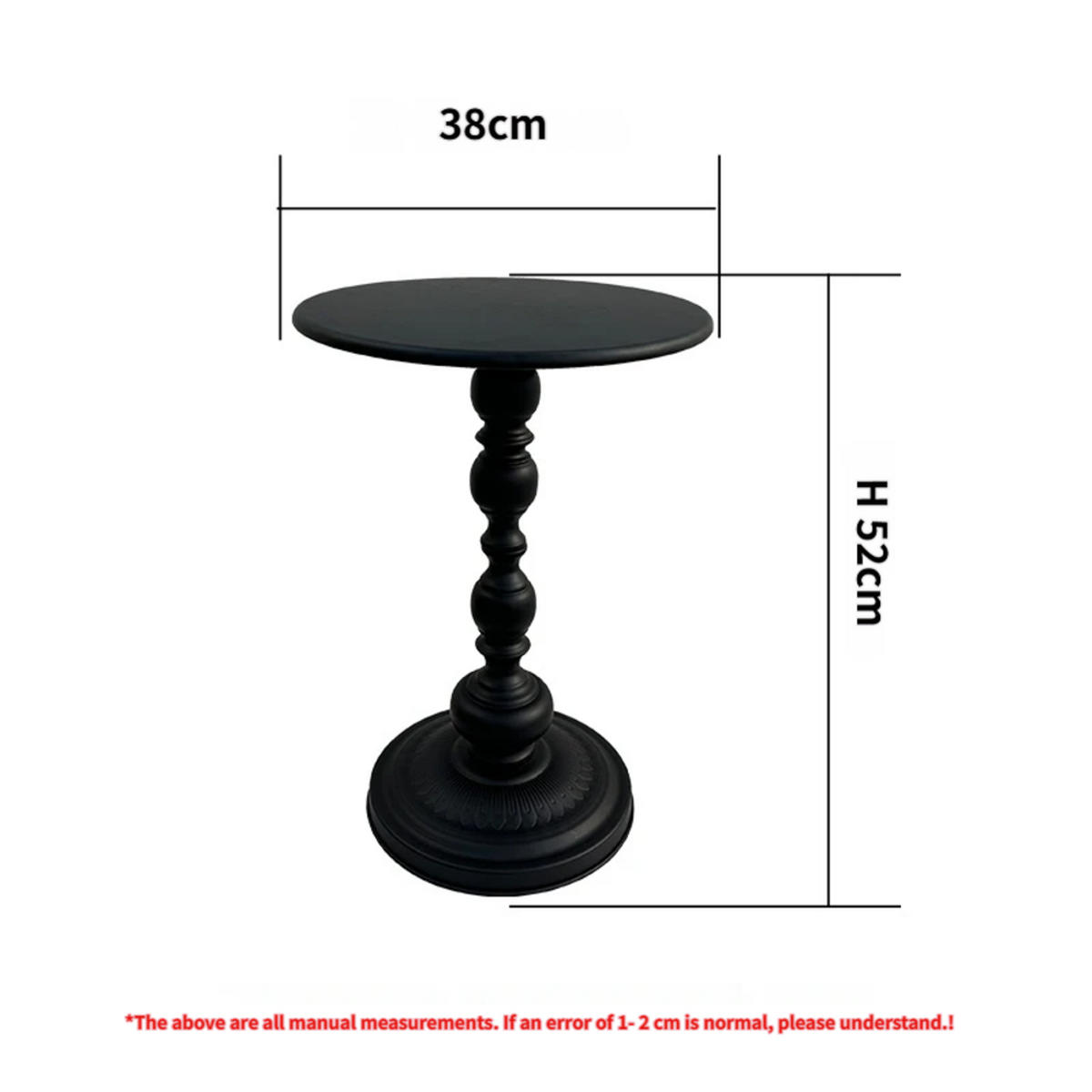 GARTENBEISTELLTISCH , Metall , 38 × 52 cm - Schwarz, Metall (38/38/52cm) - Authentics