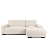 ECKSOFA RECHTS BLUME, Ecru - Ecru, Holz/Holzwerkstoff (271/164cm) - KONSIMO®