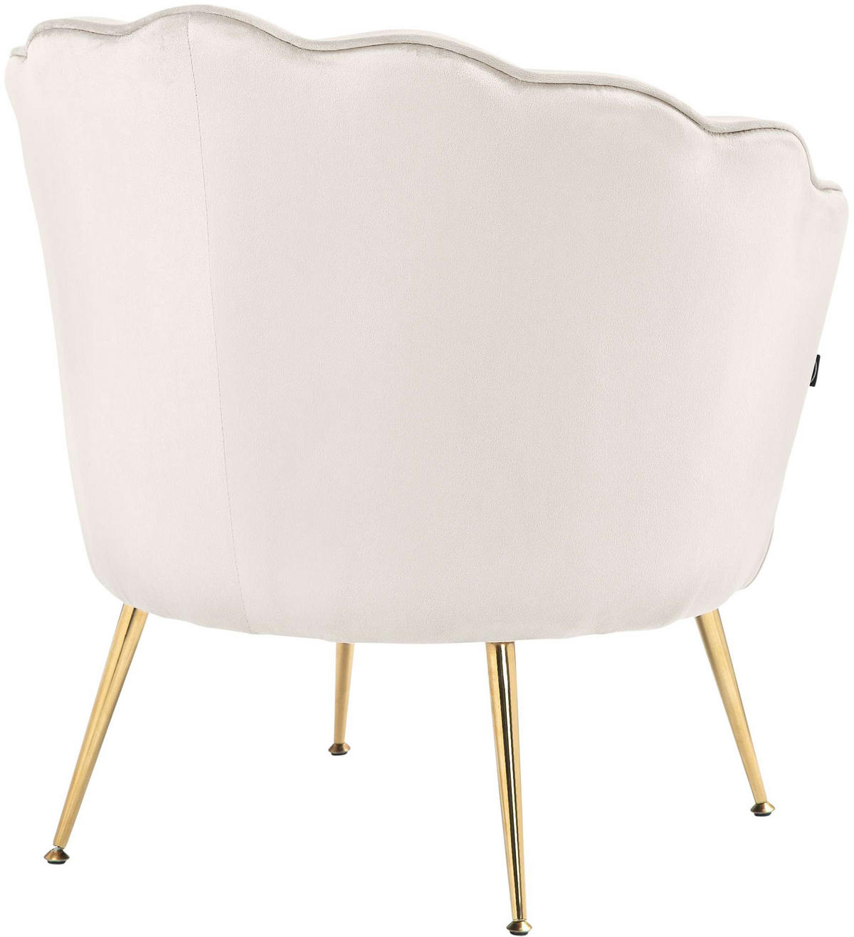 ARMLEHNENSTUHL Samt creme - Goldfarben/Creme, Textil/Metall (74/76/60cm) - CLP