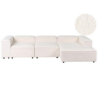 ECKSOFA Modul 4-Sitzer Bouclé Cremeweiß linksseitig Ardal - Creme, Textil (326/180cm) - Beliani