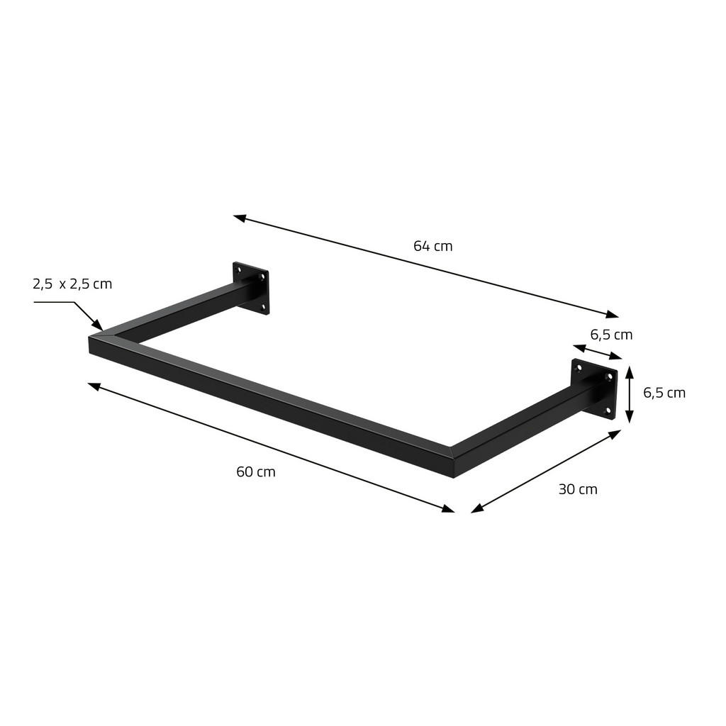 Thumbnail - Ml-Design Kleiderstange, Schwarz, Metall, 30x6.5x64 cm, Garderobe, Garderobenzubehör