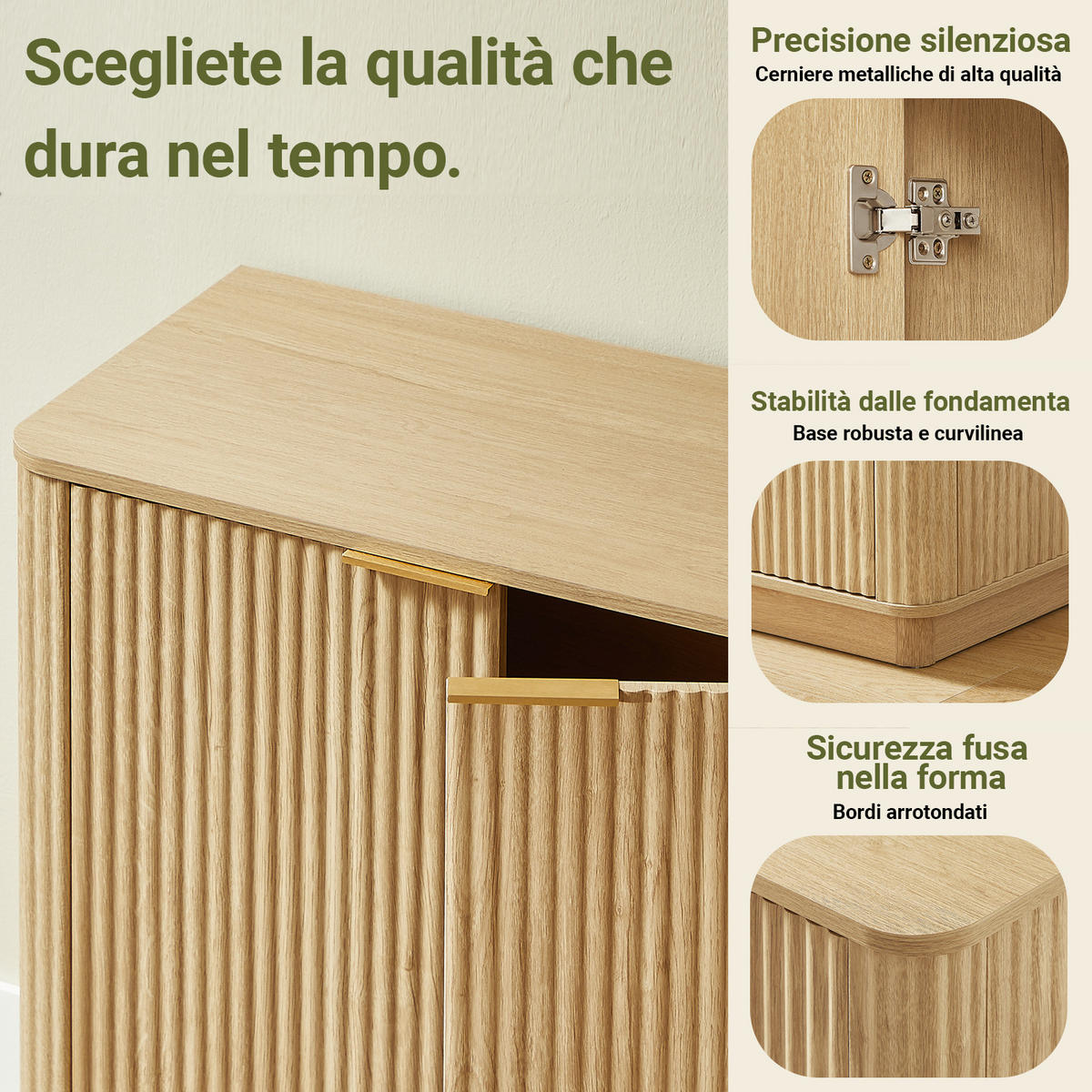 SIDEBOARD Eiche 160/40/80 cm - Eichefarben, Holzwerkstoff (160/80/40cm) - PANGIVO