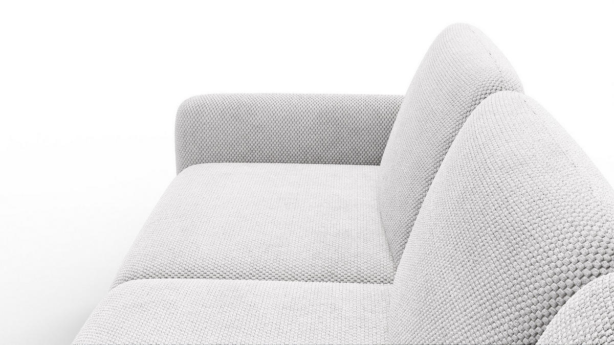 ECKSOFA FEBE 4-Sitzer rechts, creme - Creme/Schwarz, Holz/Textil (264/157cm) - Courtois Laville