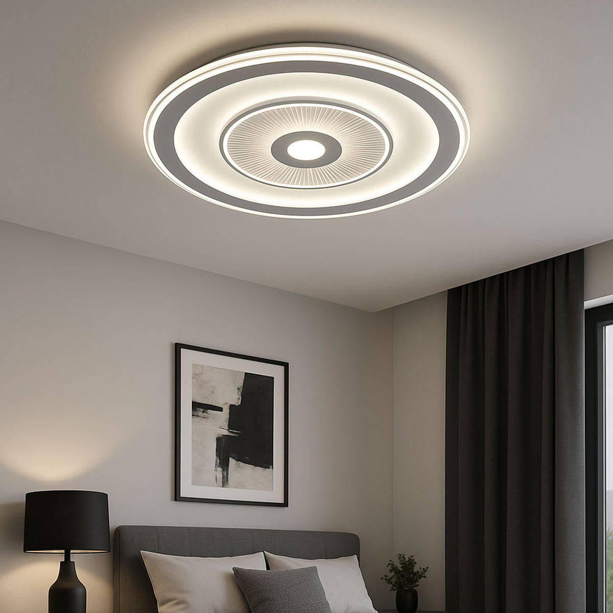 LED DECKENLEUCHTE Rund Weiß - Weiß, Metall (50/50/6cm)