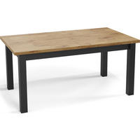 ESSTISCH Davidof rechteckig ausziehbar, Lancelot Eiche 120-160/80/76 cm - Eichefarben/Schwarz, Holz/Holzwerkstoff (67/160/76cm) - WFL GROUP