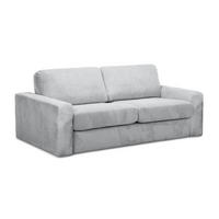 3-SITZER SOFA mit Schlaffunktion Cord Stoff Grau - Hellgrau/Schwarz, Kunststoff/Textil (195/80/100cm) - Makamii
