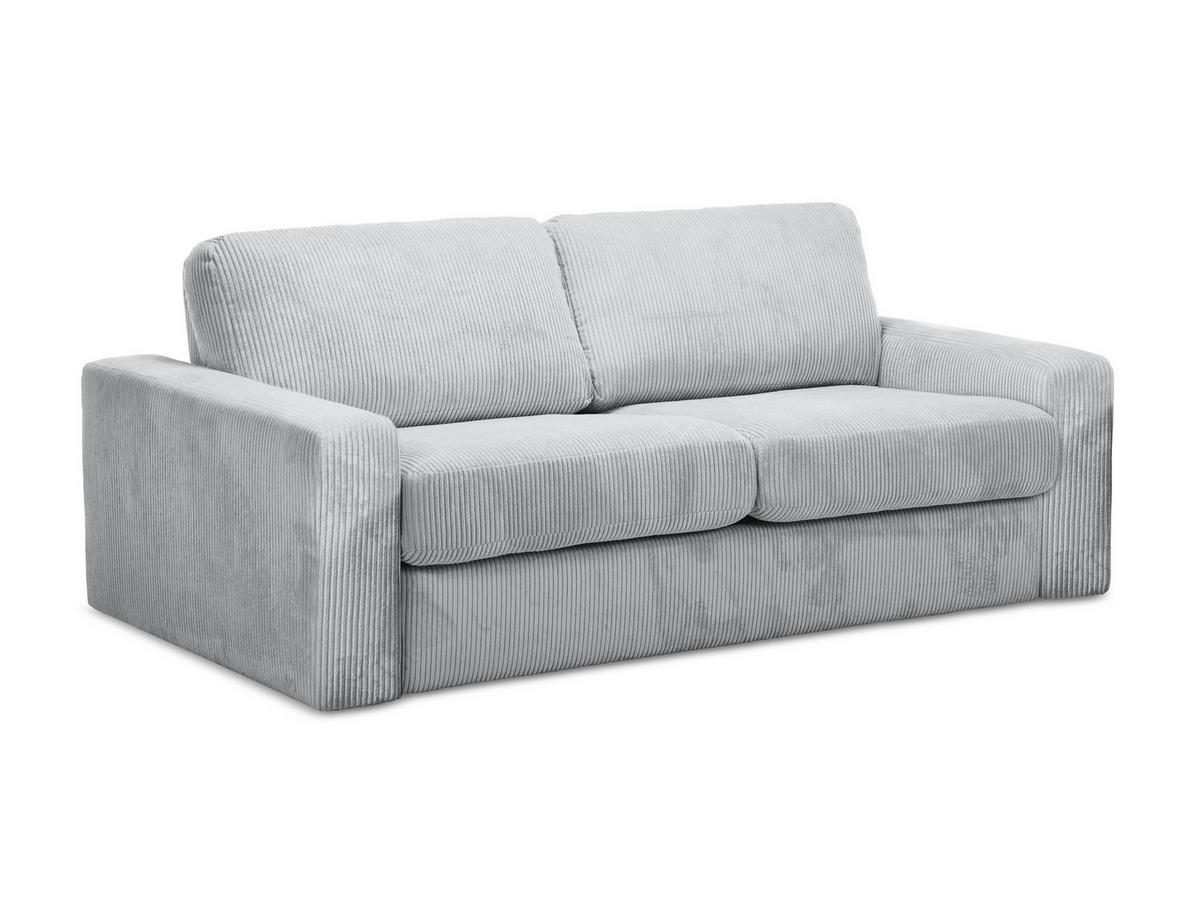 3-SITZER SOFA mit Schlaffunktion Cord Stoff Grau - Hellgrau/Schwarz, Kunststoff/Textil (195/80/100cm) - Makamii
