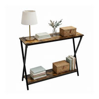 KONSOLENTISCH - Dunkelbraun, Holzwerkstoff/Metall (30/100/80cm) - Relaxdays