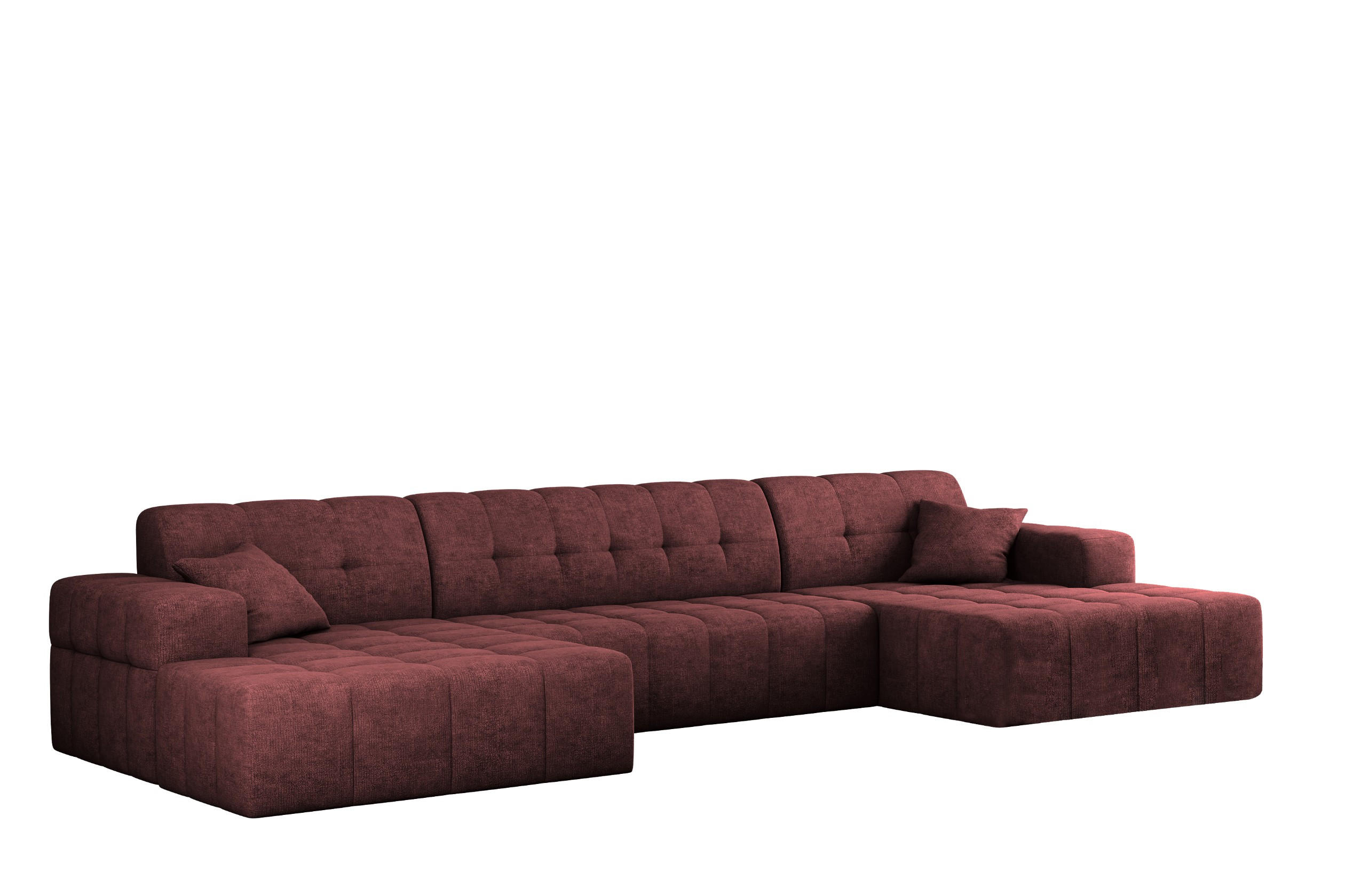 ECKSOFA U-form NIMES Stoff Perfect Harmony Rotwein - Rot, Holz/Kunststoff (168/350cm) - Kaiser Möbel