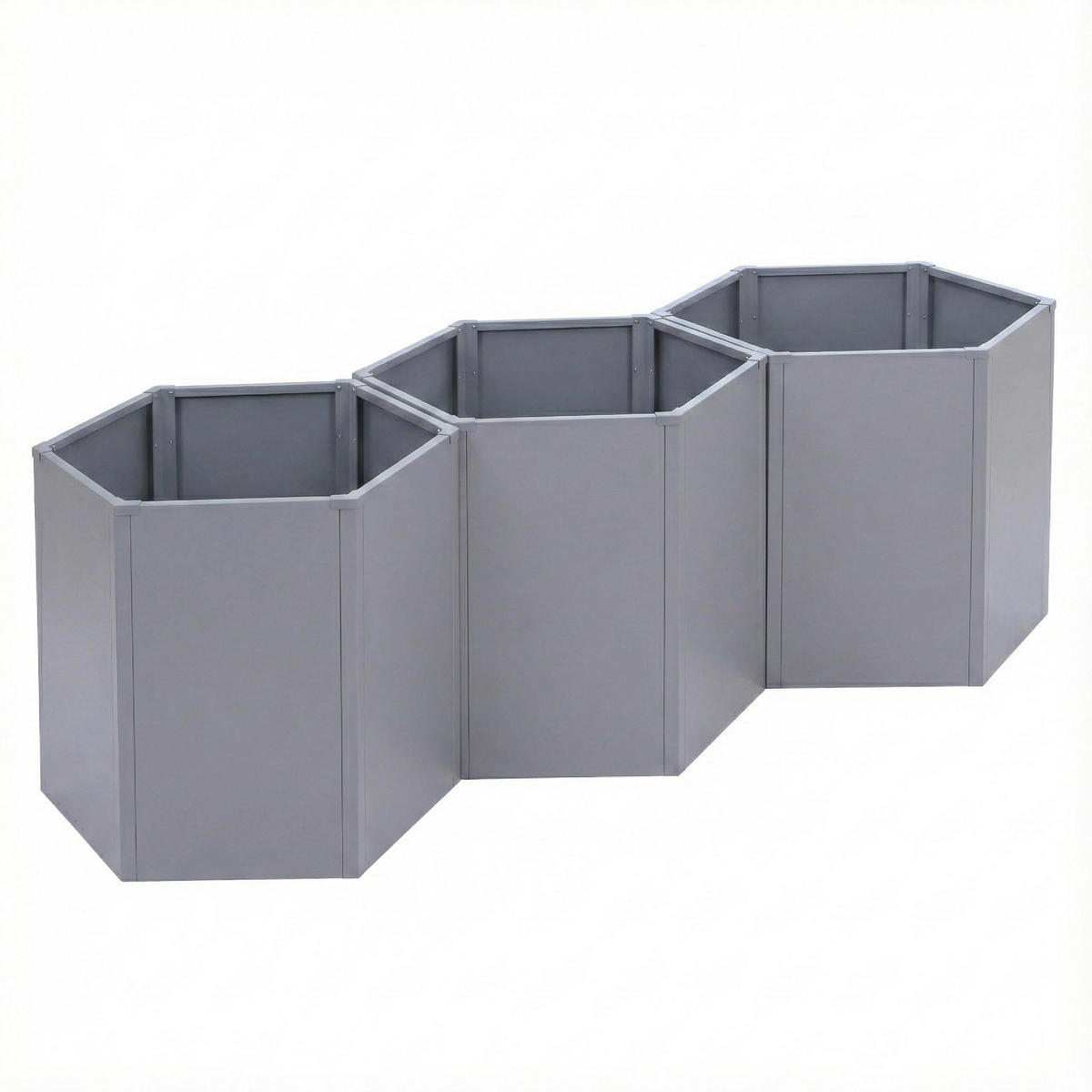 HOCHBEET 3er-Set 77x264x100cm Grau - Grau, Metall (264/77/100cm) - PROREGAL