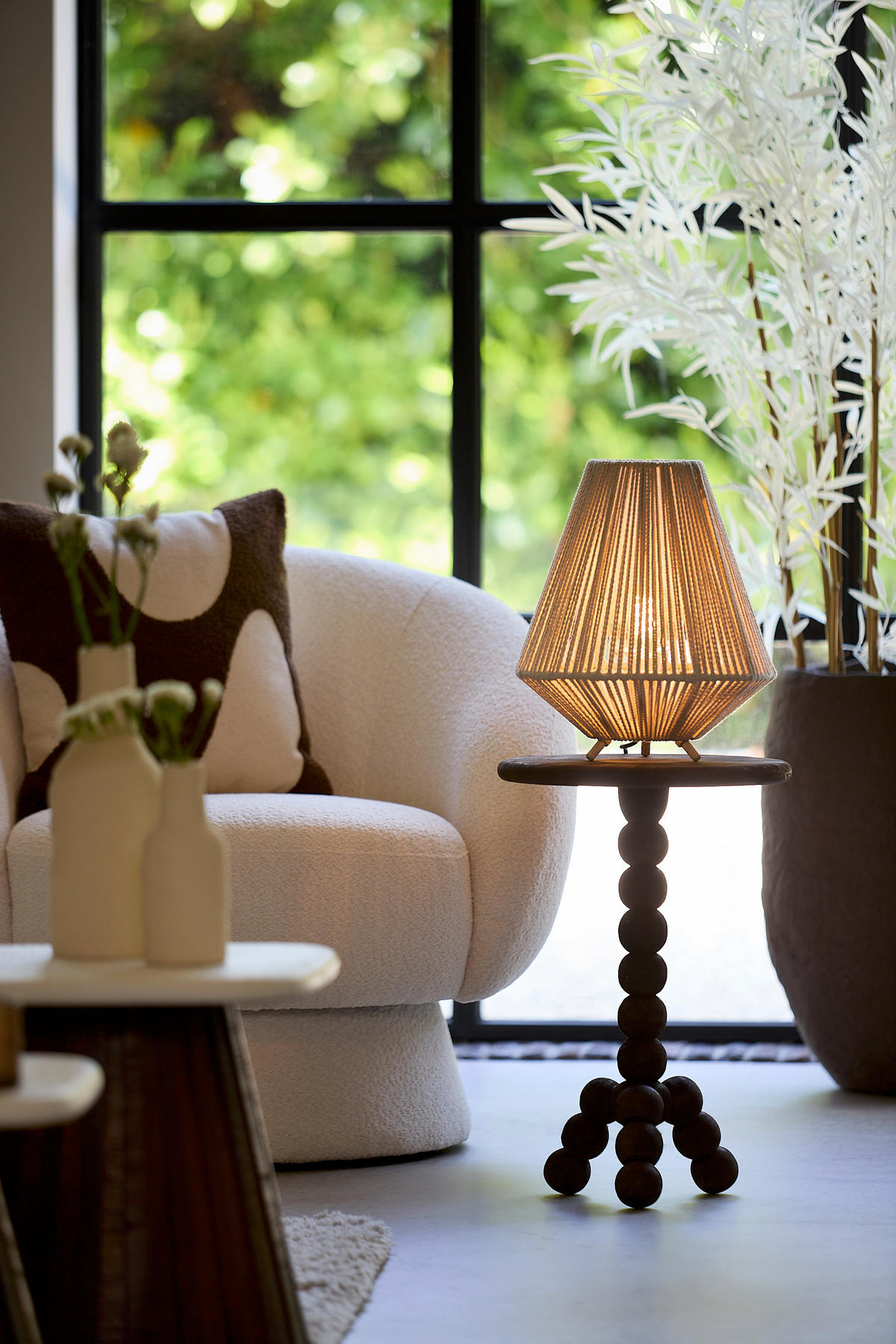 TISCHLAMPE Felida Weiß Ø28/32 cm - Weiß, Metall (28/28/32cm) - Light & Living