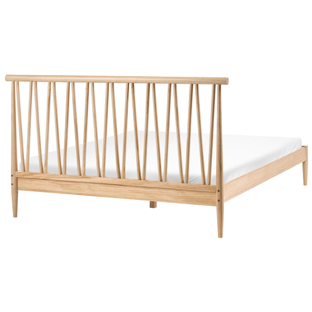 PAT cu somieră 160/200 lemn de pin maro deschis Urdos - maro deschis, lemn (160/200cm) - Beliani