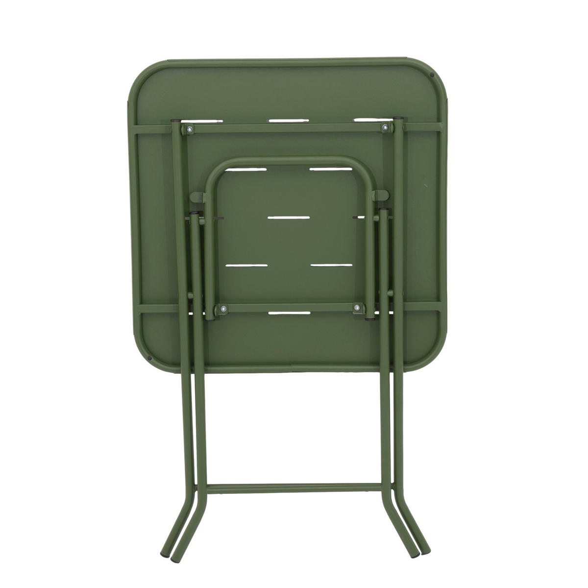 BISTRO-SET 60/60/73 cm mit 2 Klappstühlen, aus Stahl mit E-Coating, platzsparend und pflegeleicht, Grün - Grün, Metall - Redom