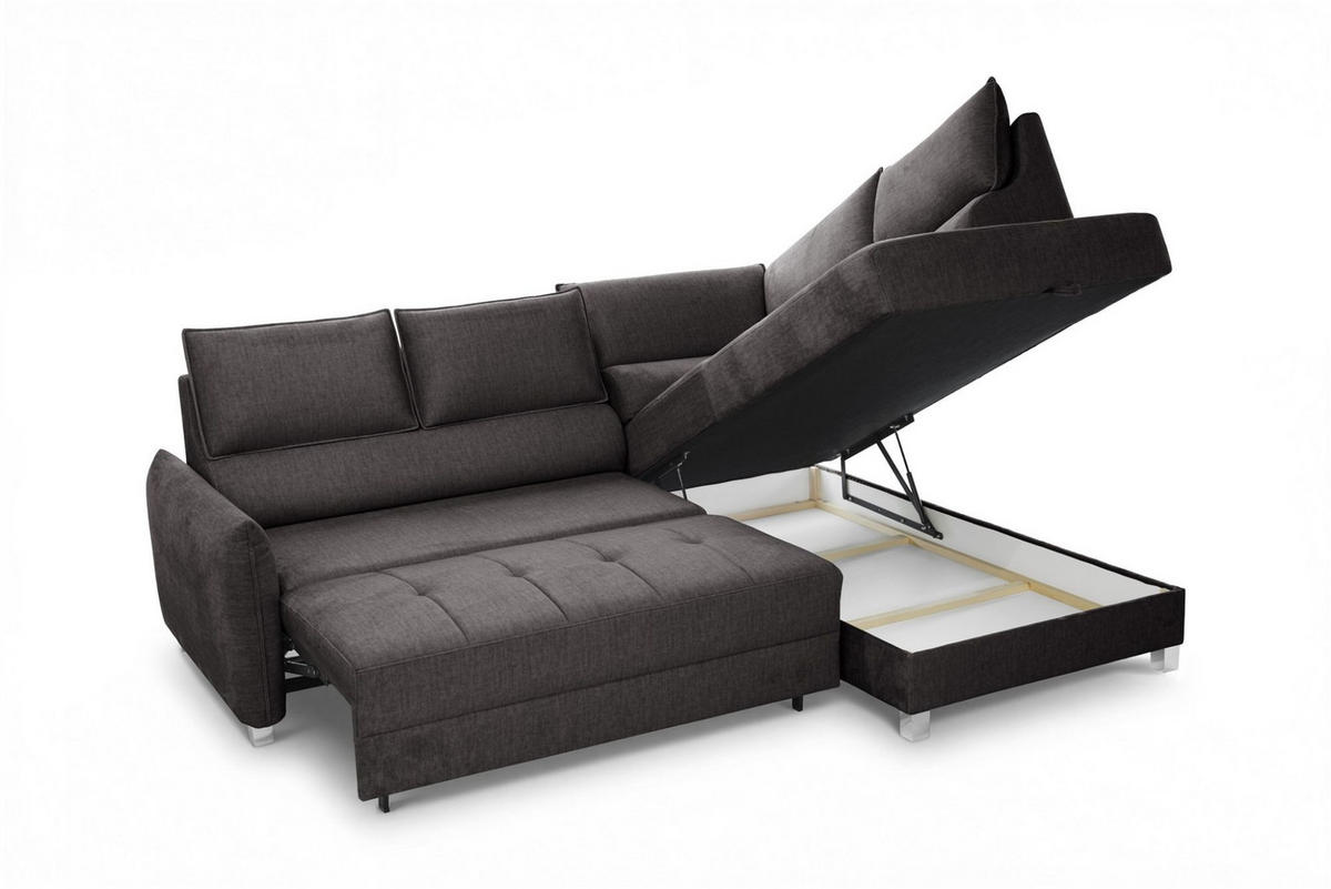ECKSOFA Marno In Chill Me - Anthrazit, Holzwerkstoff/Textil (260/200cm) - Fun Möbel