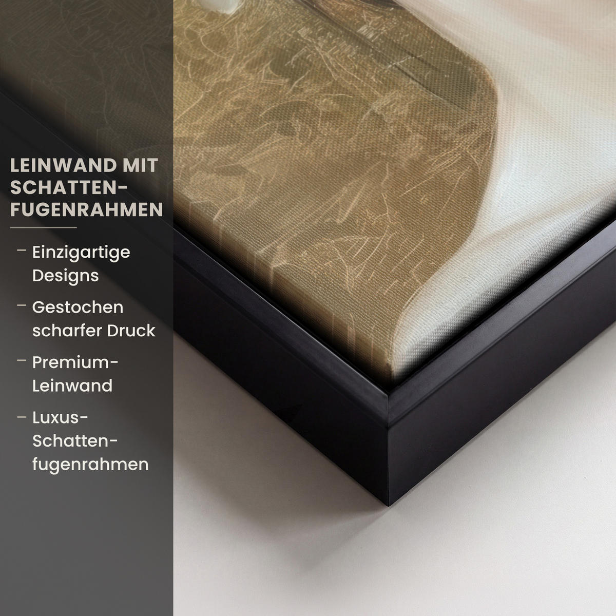 LEINWAND Bilder mit Rahmen - Gesicht - Blumen - Gold - Abstrakt - 30x40 - Goldfarben, Textil (30/40cm) - MuchoWow