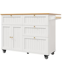 KÜCHENINSEL Weiß 133/70/88 cm - Weiß, Holzwerkstoff/Metall (70/88/133cm) - Urban Meuble