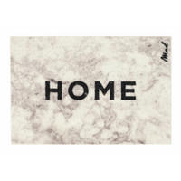 OUTDOOR FUßMATTE "Blink" mit Spruch "Home" Marmor 50 x 75 cm - Beige/Schwarz, Kunststoff/Textil (50/75cm) - MAD ABOUT MATS