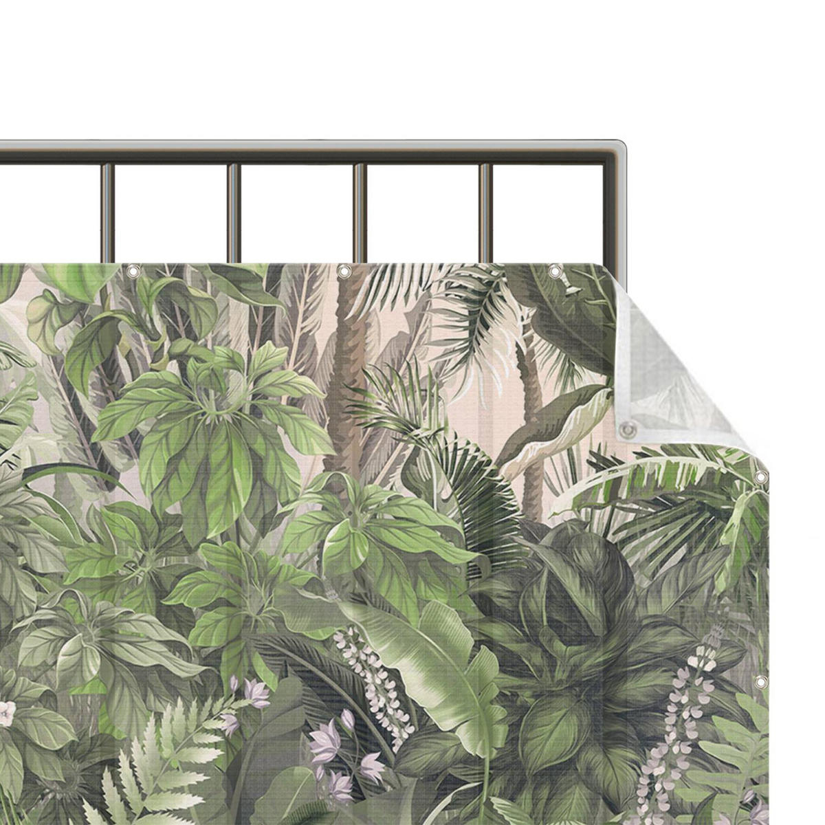 BALKON SICHTSCHUTZ Dschungelpflanzen in Grün 650/75 cm - Grün, Kunststoff (650/75cm) - Bilderwelten