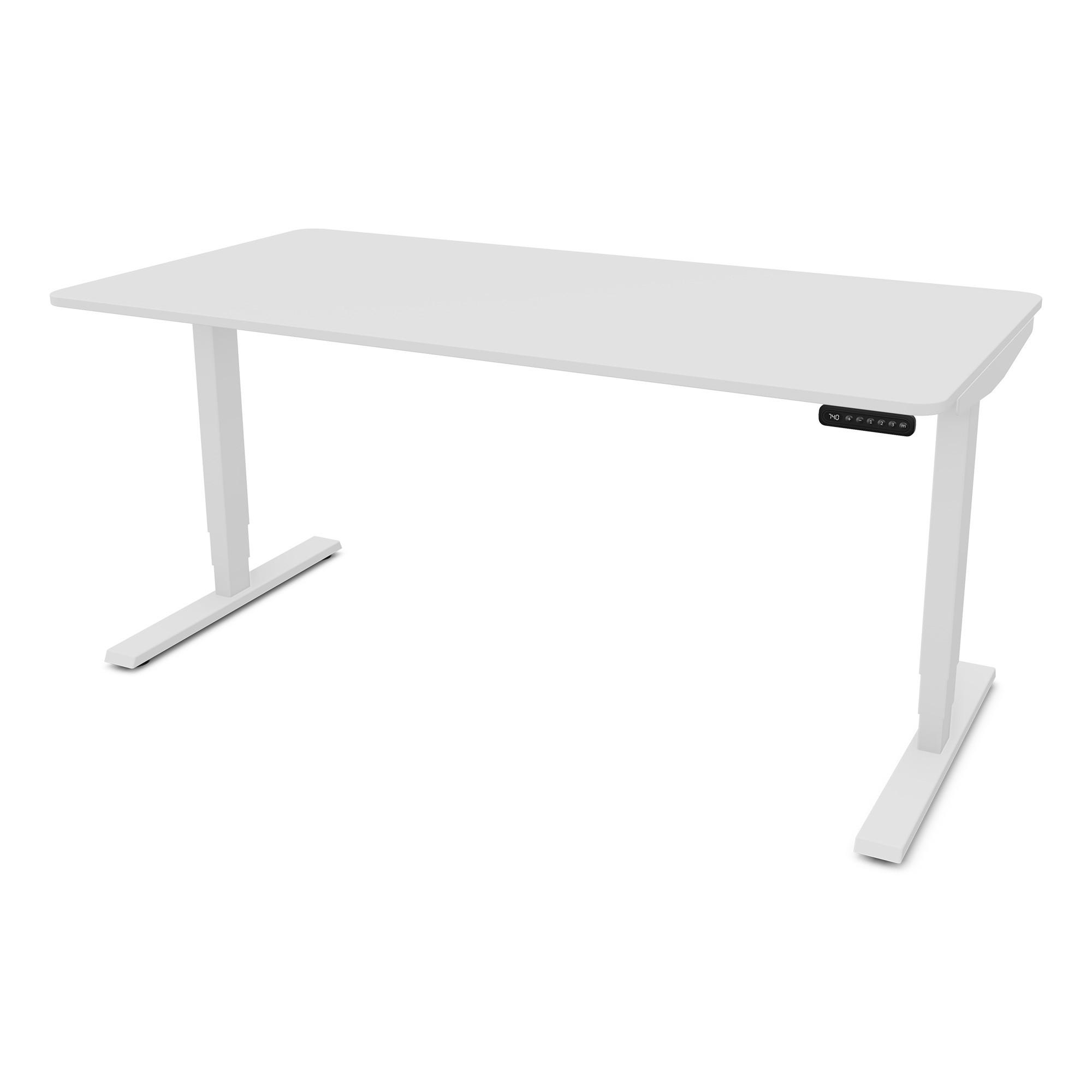 SCHREIBTISCH Elektrisch höhenverstellbarer Schreibtisch Y-Line Curved Signalweiß Signalweiß 160/80/62-127cm - Weiß, Holzwerkstoff/Metall (80/160/127cm) - ASSMANN