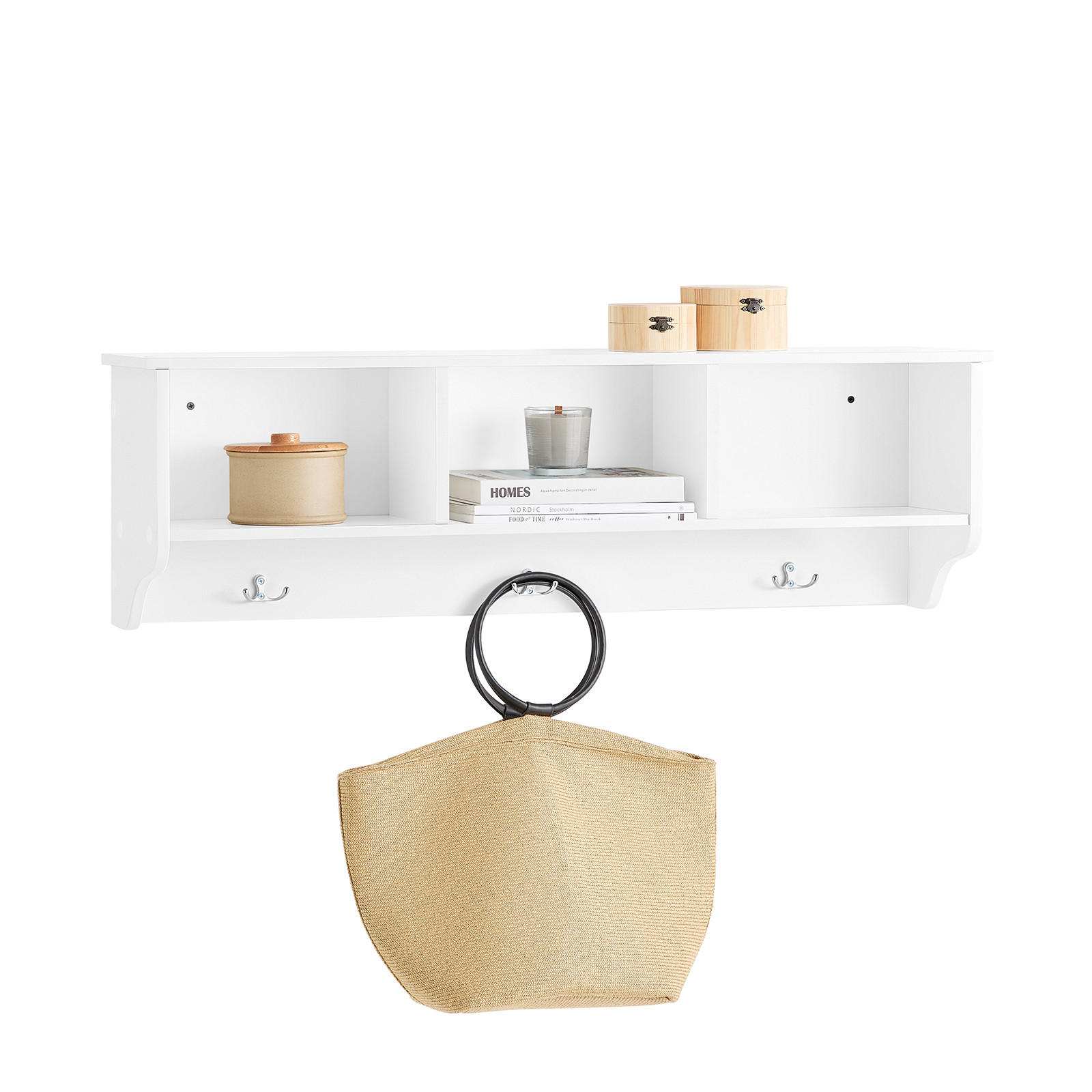 WANDGARDEROBE Weiß - Weiß, Holzwerkstoff (100/30/20cm) - SoBuy