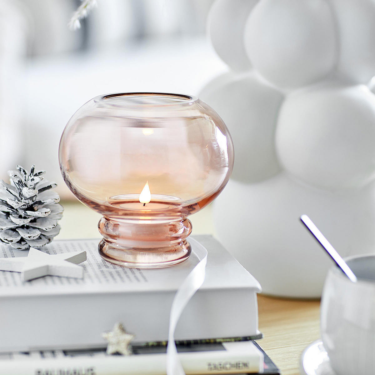 WINDLICHT (2er Set) Bauble - Pink, Glas (13/12/13cm) - Butlers