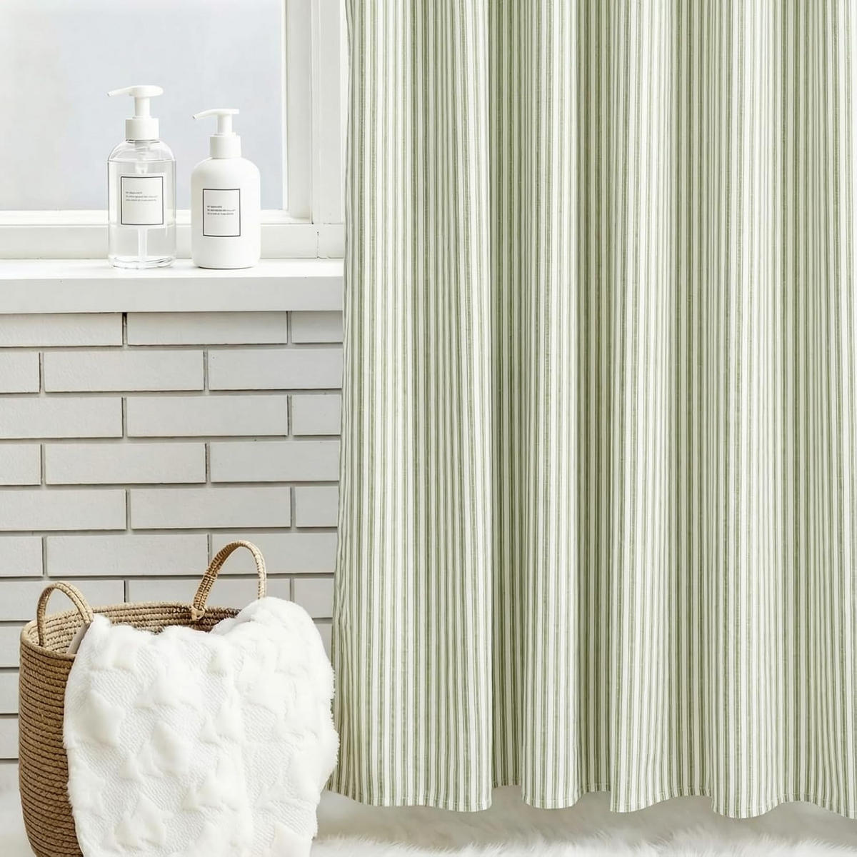 DUSCHVORHANG – Grün (180 × 180 cm) - Mintgrün, Textil (180/180cm)