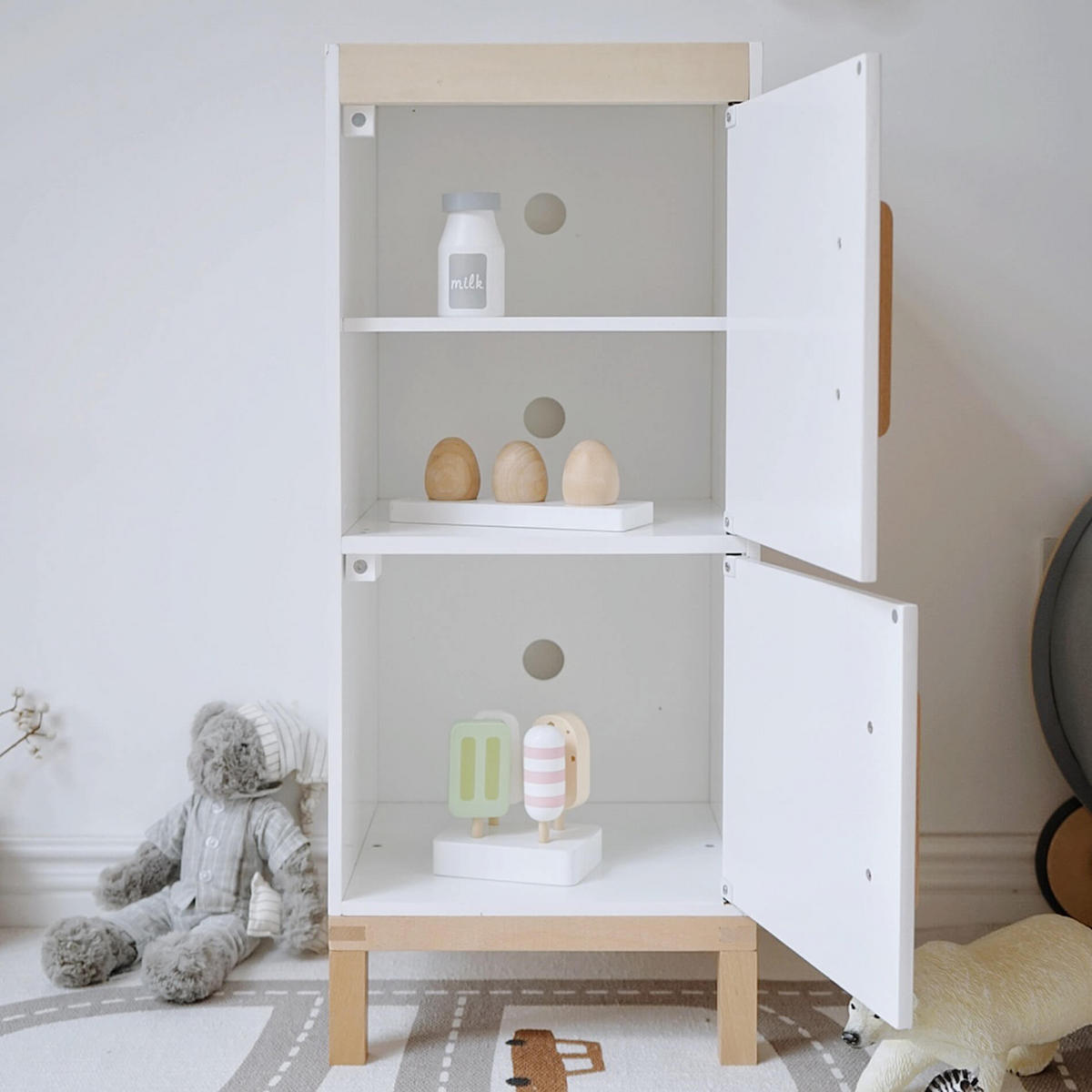 HOLZSPIELZEUG Kühlschrank 30/30/73 cm - Multicolor, Holz (30/30/73cm)