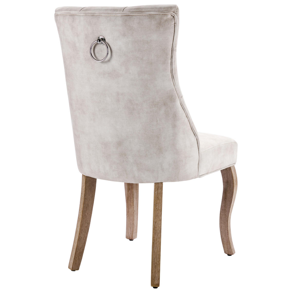 ESSZIMMERSTUHL 4er-Set Samt mit Knopfsteppung ca. 51 cm hellbeige - Beige, Holz (51/97/51.2cm) - Meubliv