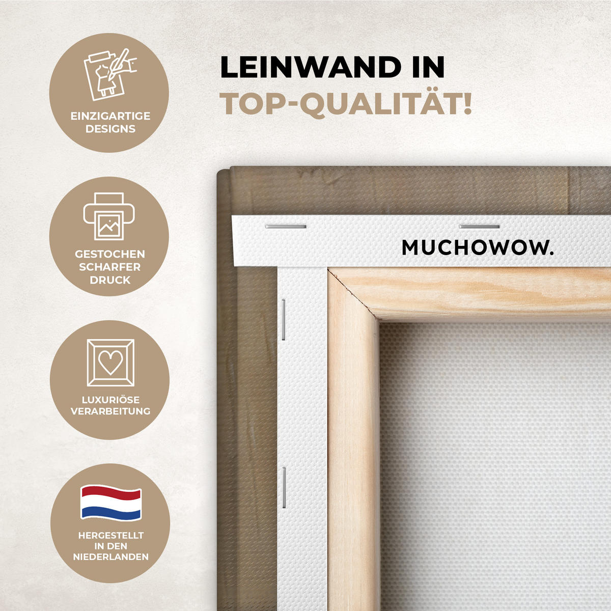 LEINWANDBILD Ölgemälde - Frau - Wein Wohnzimmer Groß 120x80 cm - Hellbraun, Textil (120/80cm) - MuchoWow