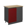 ECKUNTERSCHRANK R-Line Rot 86 cm, AP Eiche - Anthrazit/Rot, Holzwerkstoff (86/81.6/60cm) - Vicco