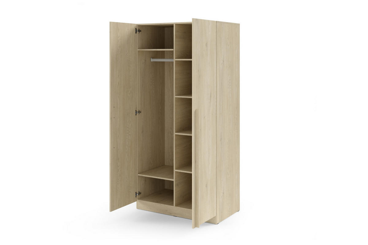DREHTÜRENSCHRANK BRISSO BR3 100/210/60,5 cm in Eiche Ceremona - Eichefarben, Holzwerkstoff (100/210/61cm) - Deine Möbel 24