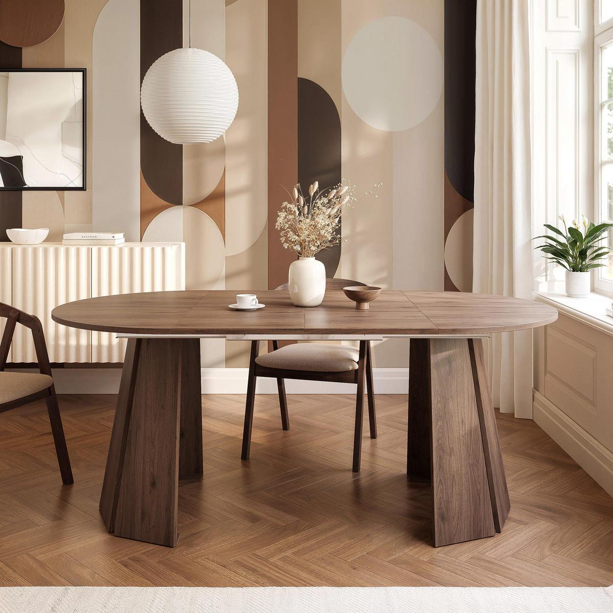 TISCH AUSZIEHBAR VERDA 100–180 cm, Farbe Nussbaum - Nussbaumfarben, Holzwerkstoff (100/180/76cm) - Idohome