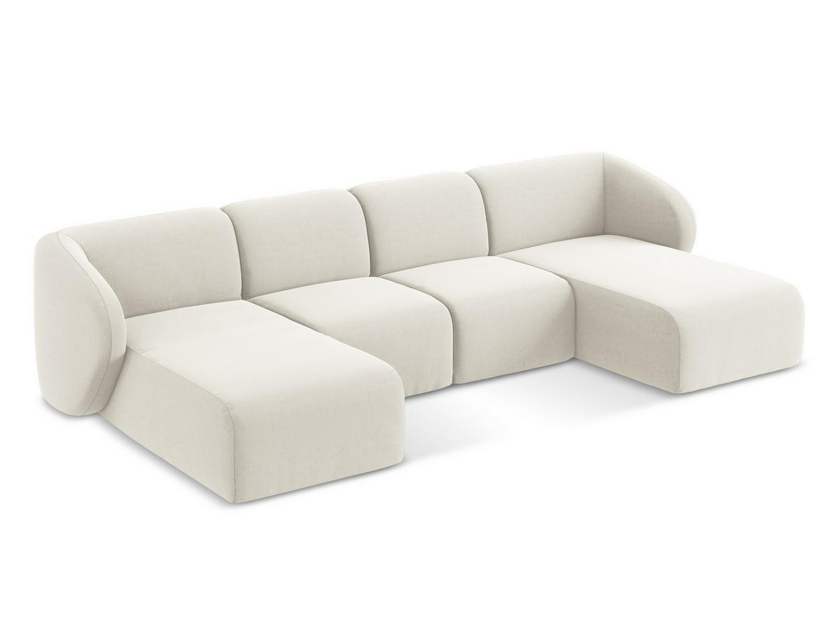 3-SITZER SOFA Bouclé Stoff Grau - Hellgrau/Schwarz, Holzwerkstoff/Kunststoff (244/75/94cm) - Makamii