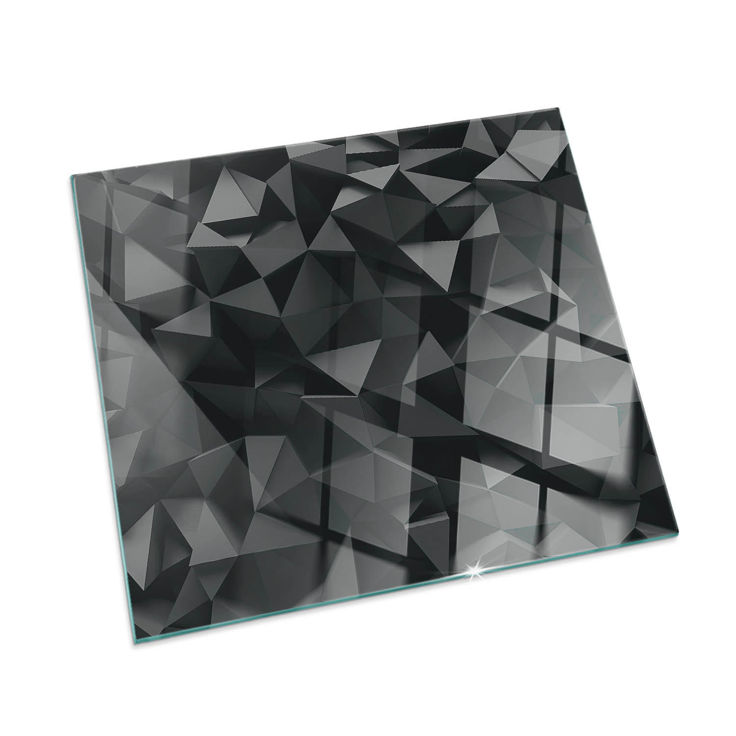 GLASPLATTE für Kamin 50 × 50 cm Schwarz - Schwarz, Glas (50/50/0.4cm) - ArtPrintCave