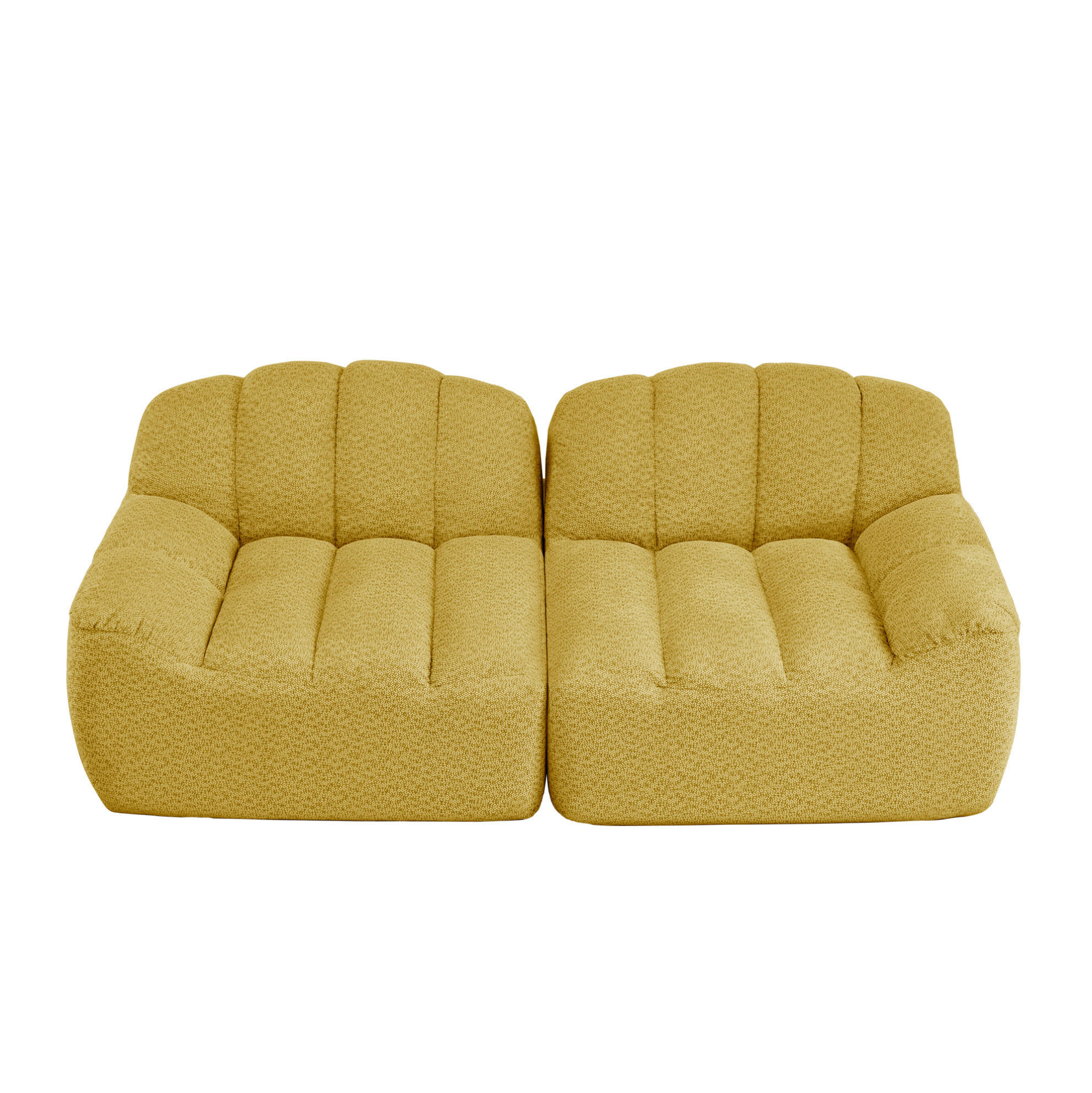 SOFA 210/104/79 cm in Gelb mit Fleece-Bezug, ohne Montage - Gelb, Textil (104/79/210cm) - Flora Grace