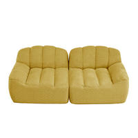 SOFA 210/104/79 cm in Gelb mit Fleece-Bezug, ohne Montage - Gelb, Textil (104/79/210cm) - Flora Grace