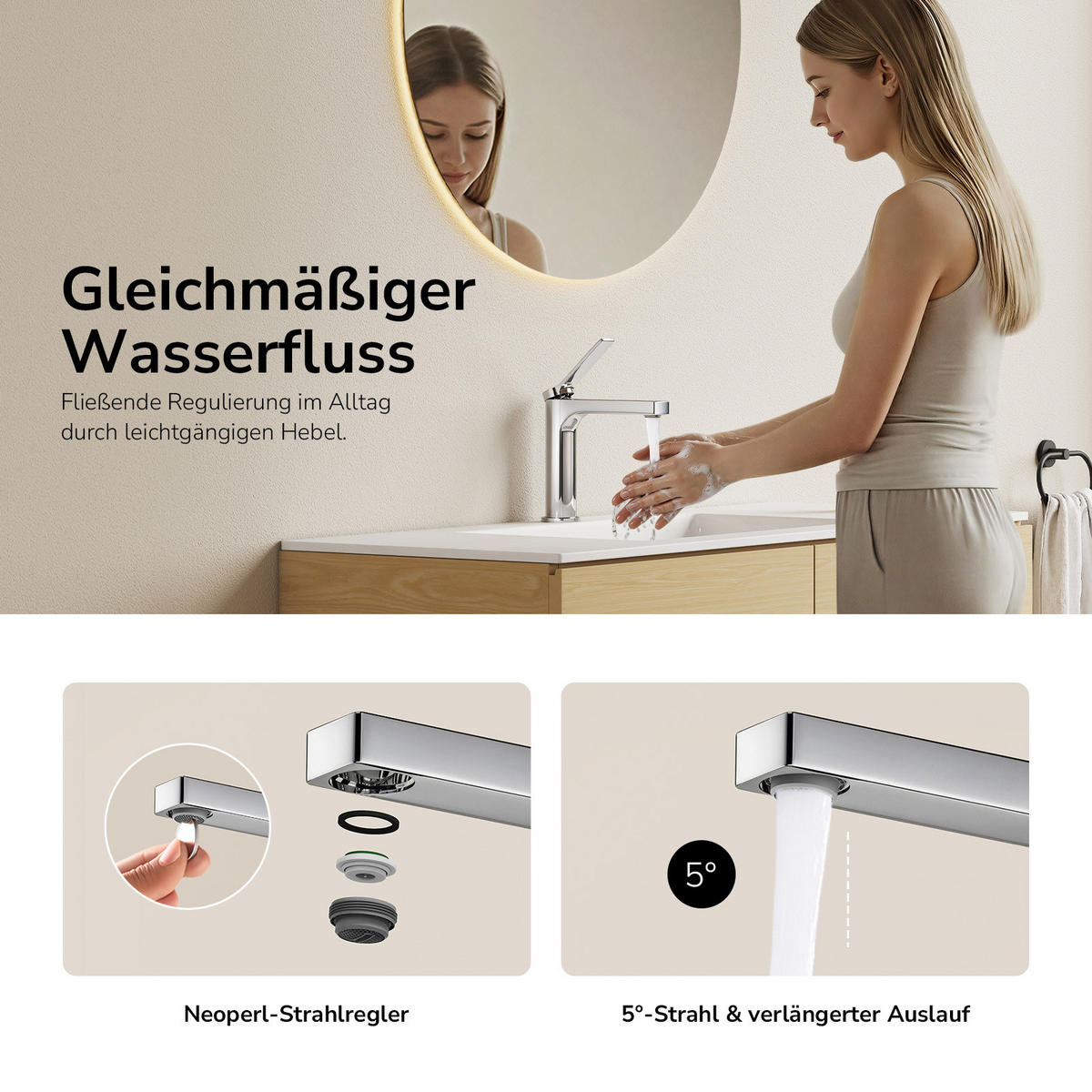 TVÄTTSTÄLLSBLANDARE Krom, 19,5/17,3/4,6 cm - Kromfärg, Metall (17.3/19.3/4.6cm) - EMKE