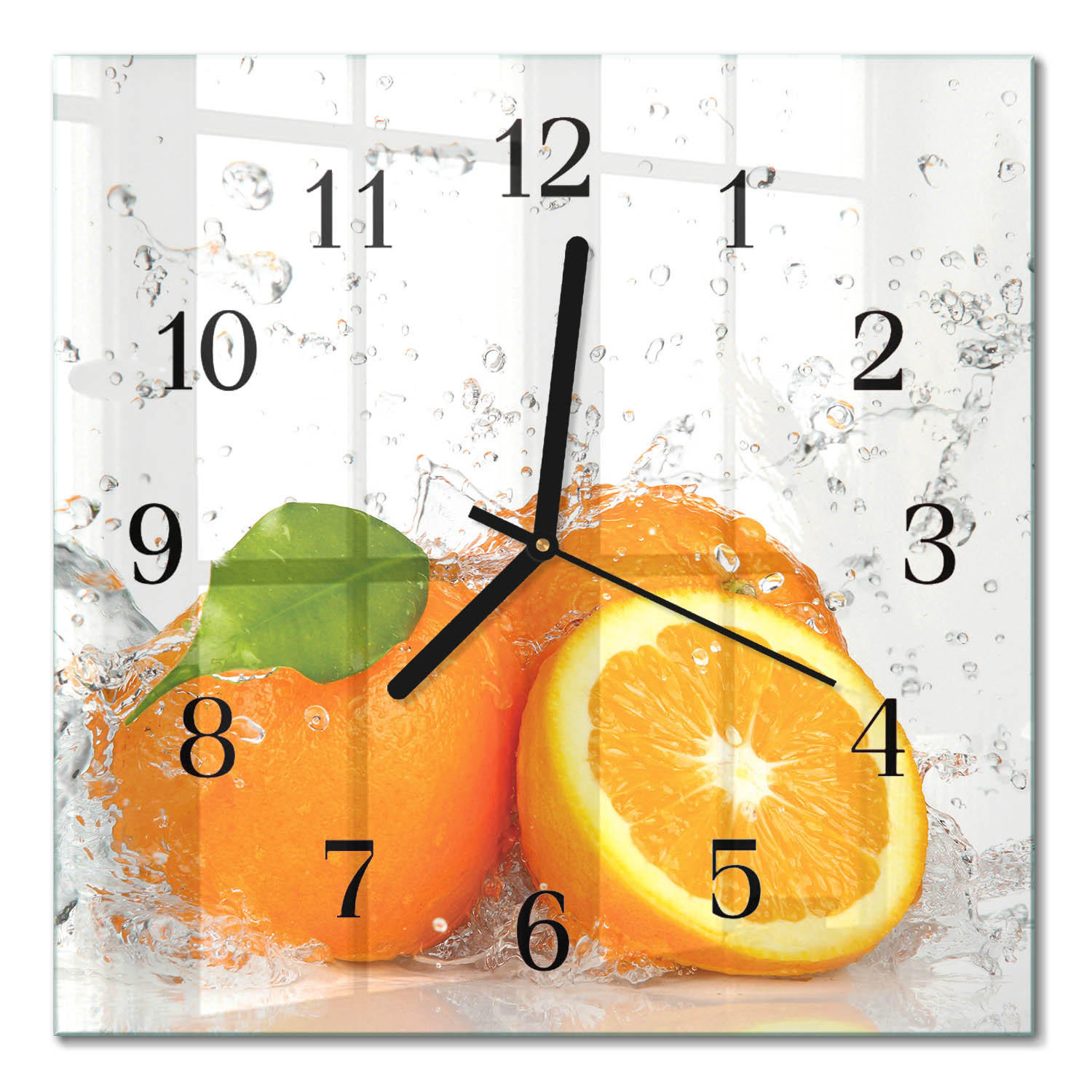 WANDUHR 30x30 cm - Orangen - Orange, Glas (30/30/0.4cm) - TULUP
