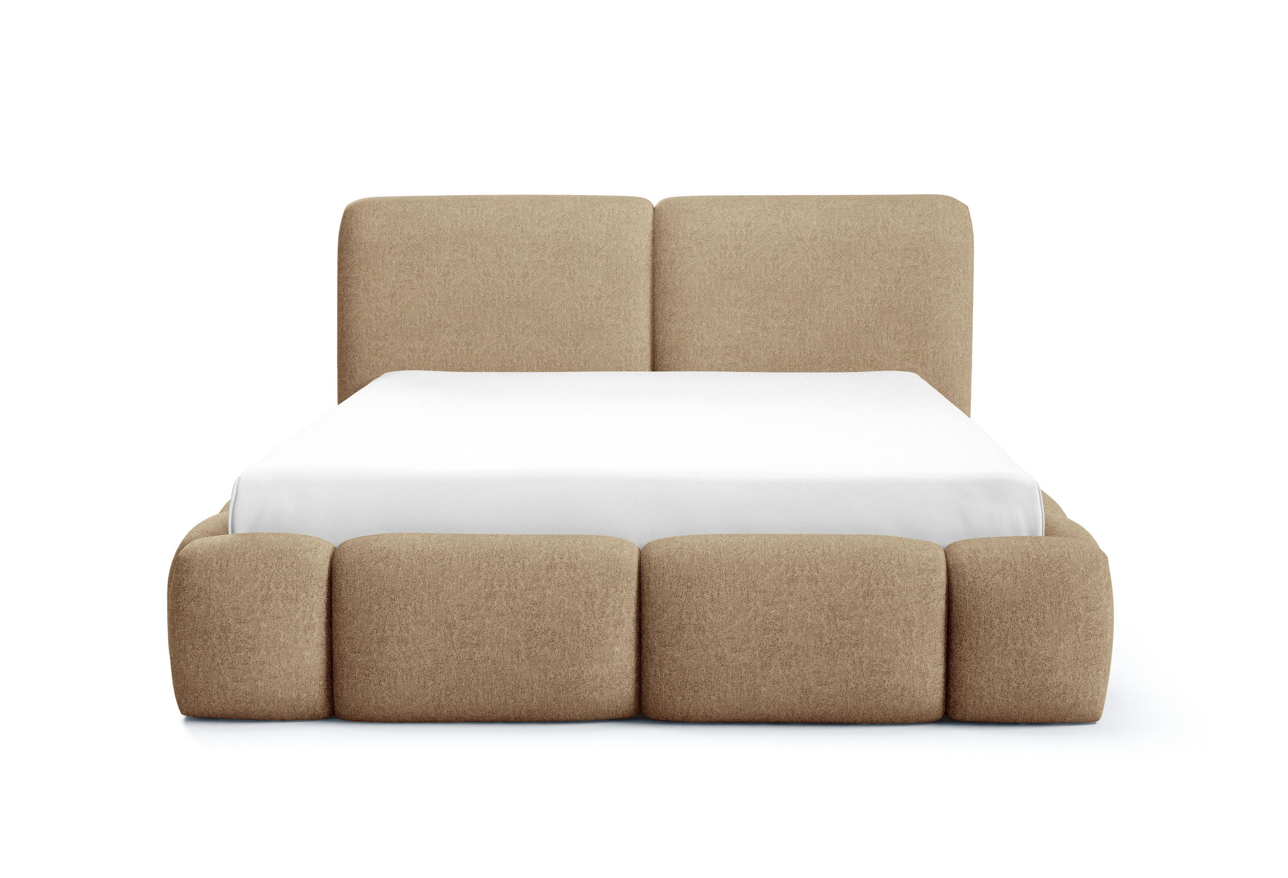 POLSTERBETT ARDELLO mit Beinen mit Bettkasten,Bett 160x200,Doppelbett,Lattenrost,Boxspringbett-Optik,ohne Matratze,Schlafzimmer-Creme - Cappuccino, Holz (180/200cm) - Furnistar