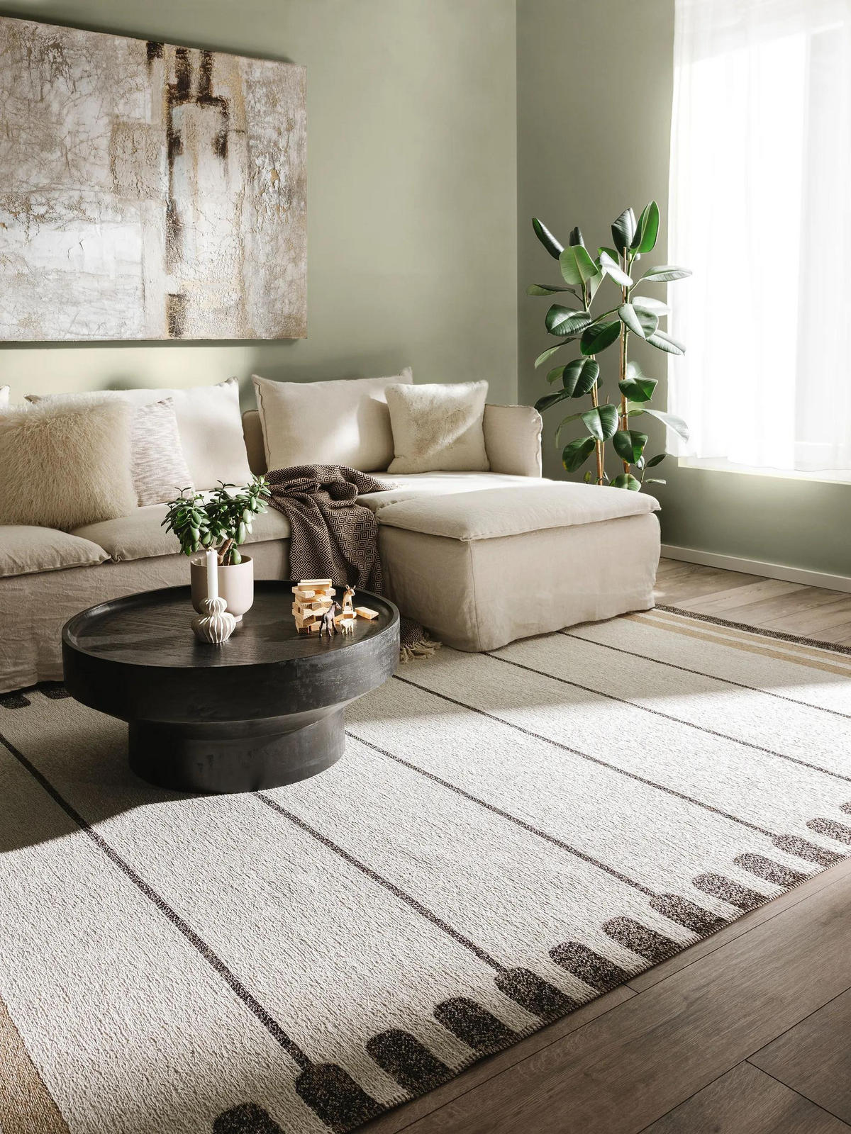 FLACHGEWEBETEPPICH Elena Beige/Braun 120x170 cm - Beige, Textil (120/170cm) - benuta Nest