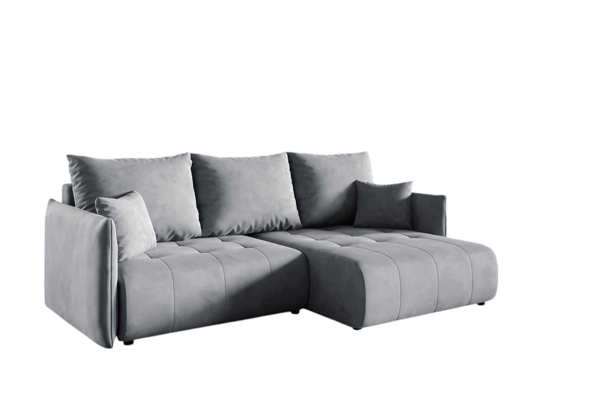 ECKSOFA Canio - Grau, Holzwerkstoff/Textil (221/153cm) - Fun Möbel