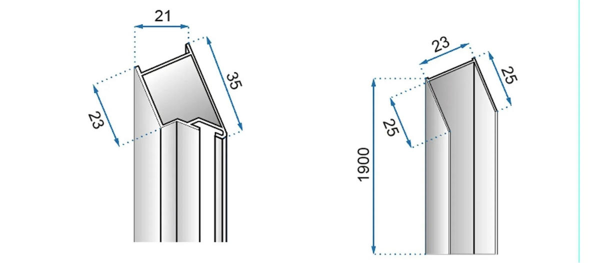 DUSCHTÜR Rea Molier Chrom+ Profil 90 - Chromfarben, Glas (90/190cm) - REA