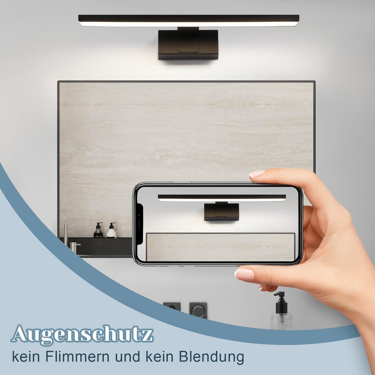 SPIEGELLEUCHTE Oberhausen 60/5.1/12.8 cm - Schwarz, Metall (60/5.1/12.8cm) - Nettlife