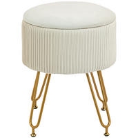SITZBANK mit Stauraum, 2-in-1 Polsterbank mit Deckel, Bettbank mit Samtoptik - Creme, Kunststoff (40/48/40cm) - HOMCOM