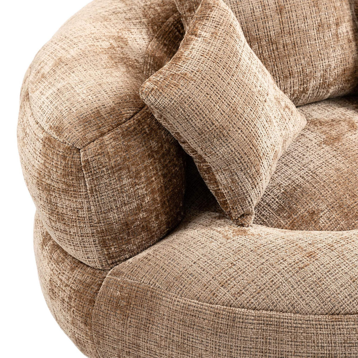 SITZSACK Chenille, Sofa mit 3 extra Kopfkissen,Chenille,Braun - Braun, Textil (108/52/108cm) - LVHOM