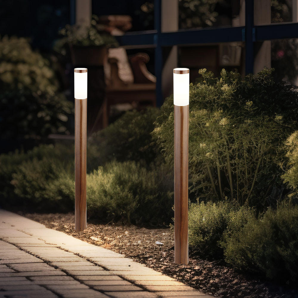 LED STEHLEUCHTE Edelstahl Braun 2er Set - Braun, Metall (12.7/12.7/110cm) - Globo Lighting