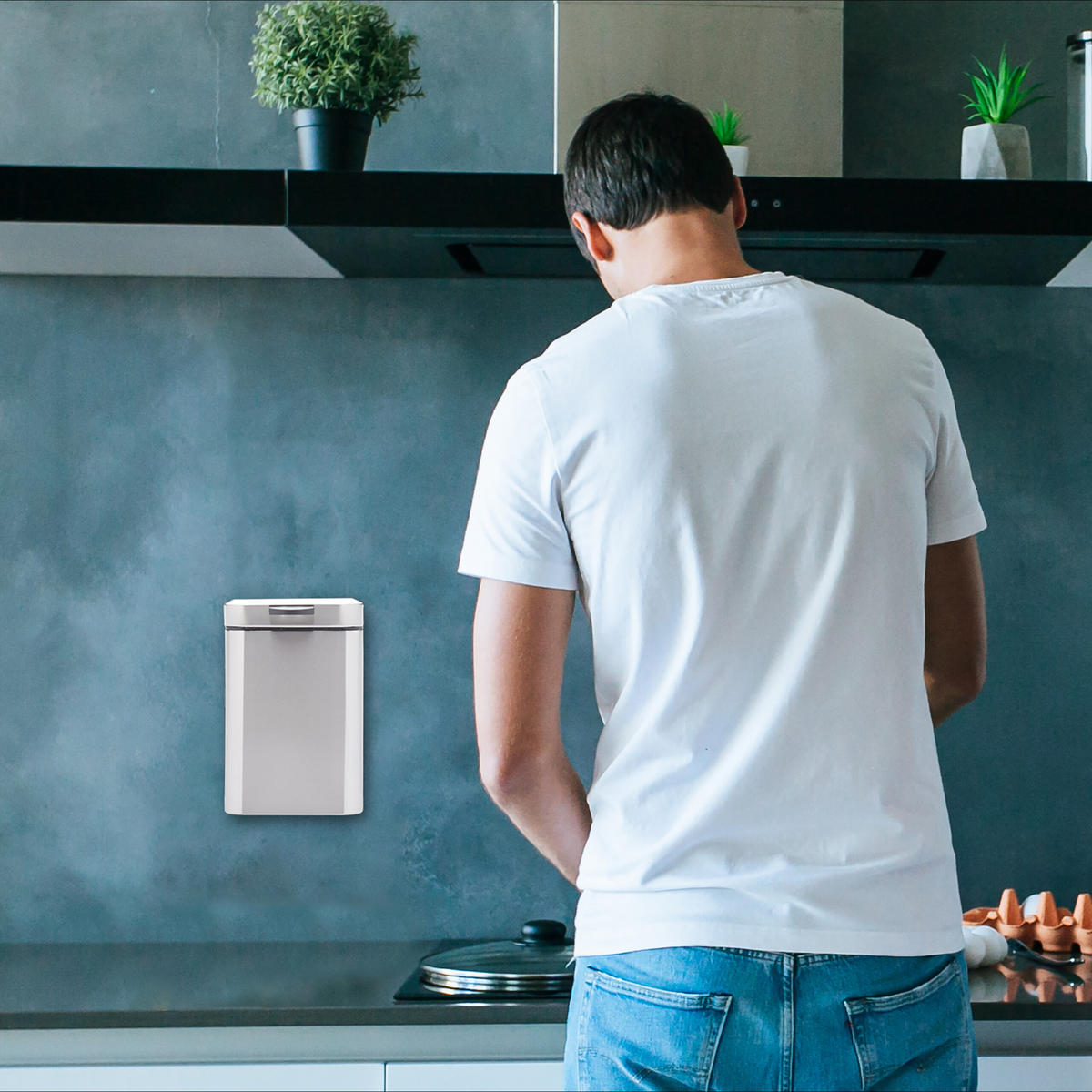 KOSMETIKEIMER - Silberfarben, Kunststoff/Metall (16/24.5/23cm) - Relaxdays