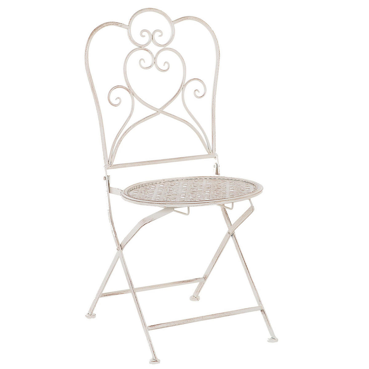 BALKONSET 2-Sitzer Klapptisch Metall beige Trieste - Beige, Metall - Beliani