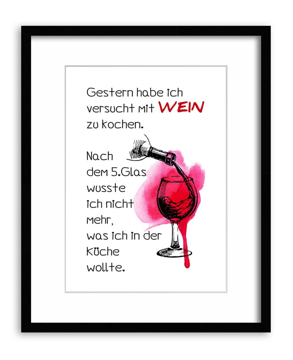 POSTER DIN A4 21x29,7 cm Wein Spruch Küche - Weiß, Papier (21/29.7/2cm) - artissimo