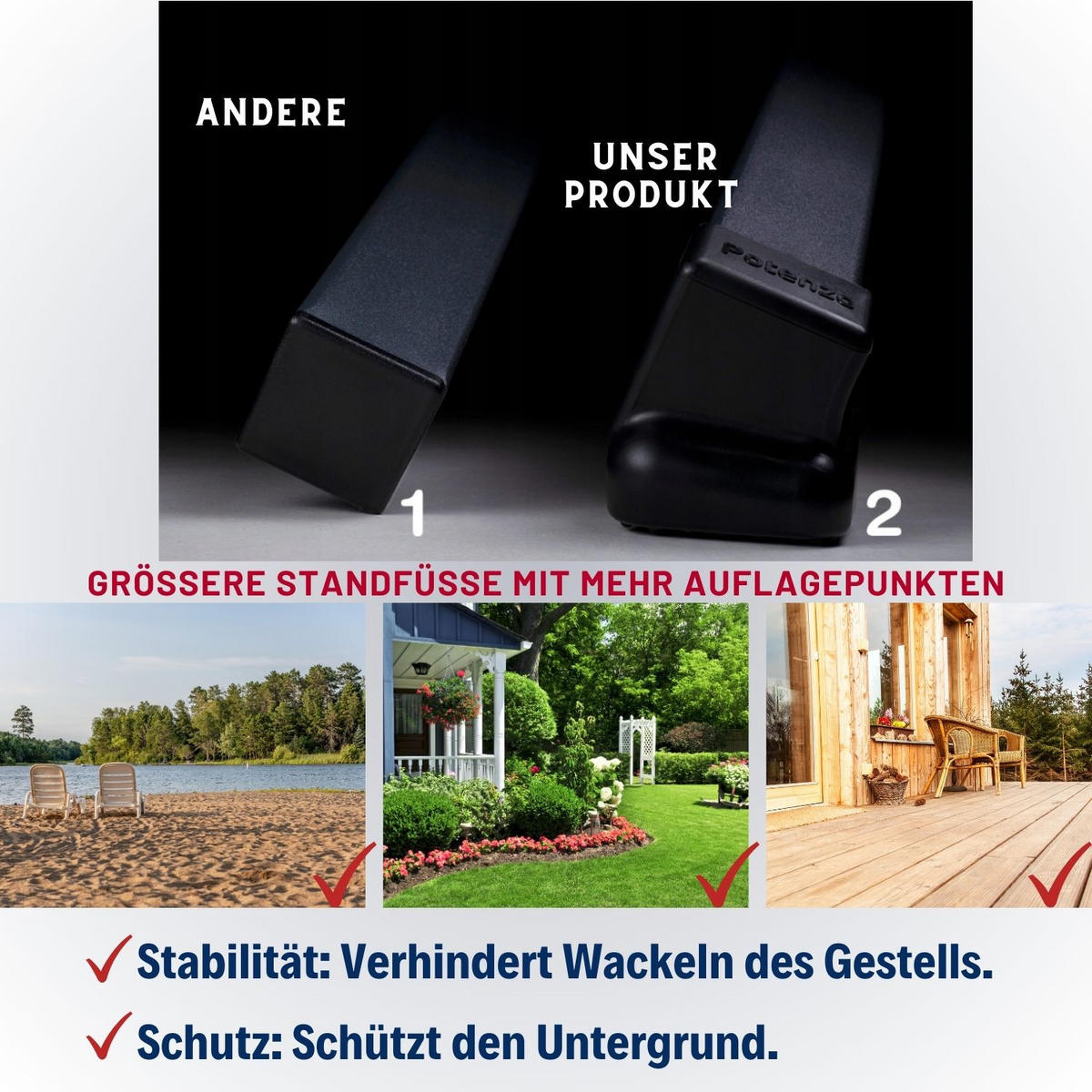 HÄNGEMATTE mit Gestell Metal Potenza - Dunkelrot, Metall (98/110/250cm) - Potenza